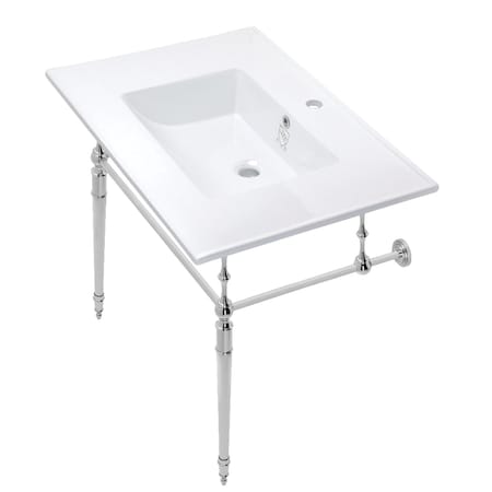 Fauceture KVPB312271CP Edwardian 31" Console Sink Set, White/Polished Chrome KVPB312271CP